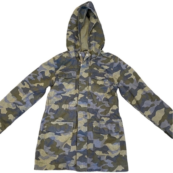 Girls cat and Jack army print hooded jacket - Picture 1 of 7